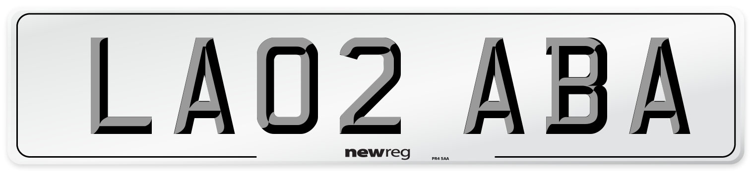 LA02 ABA Number Plate from New Reg